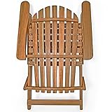 Sonnenstuhl Adirondack Akazienholz klappbar abgerundete Armlehnen Deckchair Liegestuhl Holzstuhl Gartenstuhl - 3