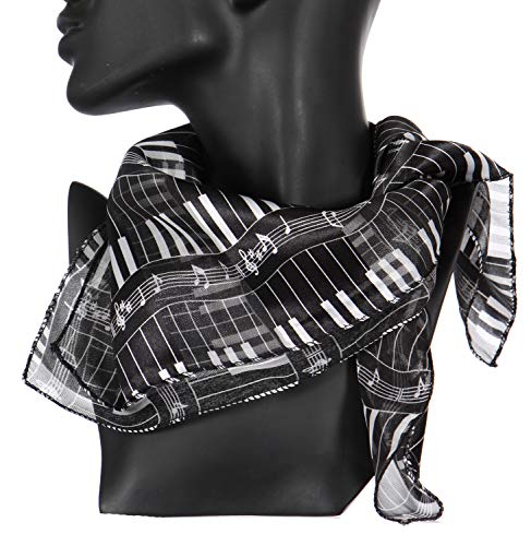 SERENITA Satin Scarf Hair Neckerchief Wraps for Women Music Note Gifts American Flag Bandana Silk Feel Square Neck Scarves3