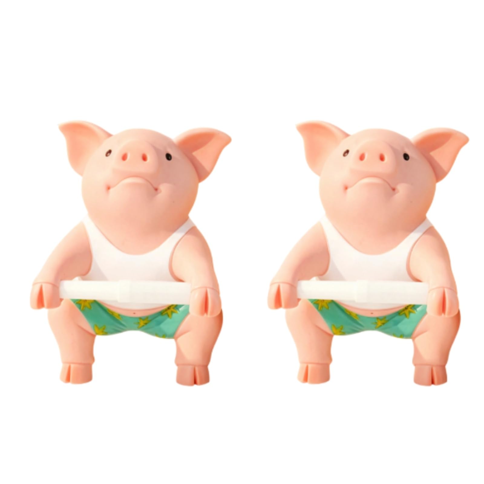 Qianly Porta Carta Igienica con Forma di Animale Carino Porta Rotolo a Forma di Animale orabile Portarotolo per Bambini, Fitness Pig - A PAIR