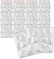 Vista 1 de AP1216 - 12 piezas de paneles de pared 3D 3D con textura de PVC, impermeables, resistentes a los arañazos, diseño de diamante blanco de 12 x 12