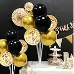 Black and Gold Party Decorations 4 Set Balloon Stand Table Centerpieces for Men's Women's Birthday Wedding Retirement Anniversary New Years Graduation Decorations 2026 - Image 3