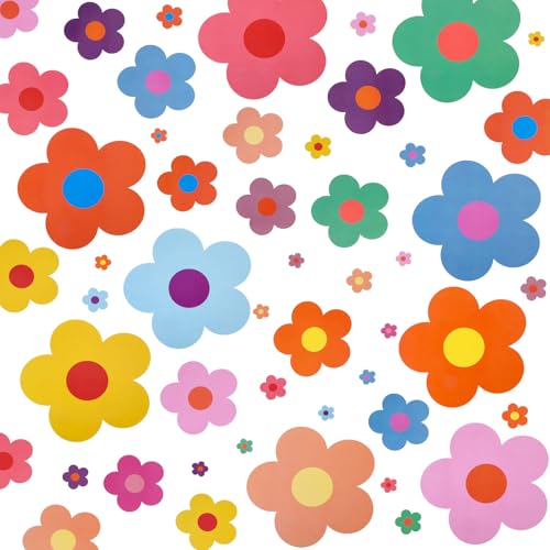 Vinilos decorativos flores 12 hojas estilo floral impermeables
