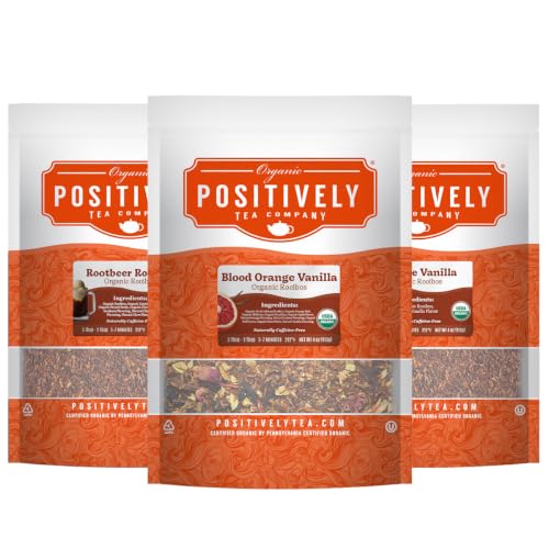 Positively Tea, Organic Rooibos Tea Sampler, Loose Leaf, 4 Ounce, 3 Pack