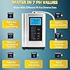 GLBMXDD Ioniseur d'eau,pH 3,5-10,5,Machine à Eau ionisée, Machine à Eau alcaline et Acide, ORP jusqu'à -500 mV, 8 000 litres par Filtre, 7 réglages d'eau,Nettoyage Automatique,Voix Intelligente Blue