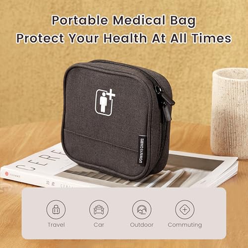 Image of ROWNYEON Empty First Aid Kit Bag - Portable Medical Organizer Pouch for Emergency Supplies, Travel, Home and Car (No Medicines Included)
