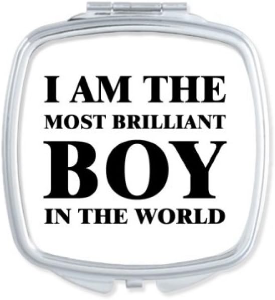 I AmThe Brilliant Boy Square Mirror Portable Compact Pocket Makeup Double Sided Glass