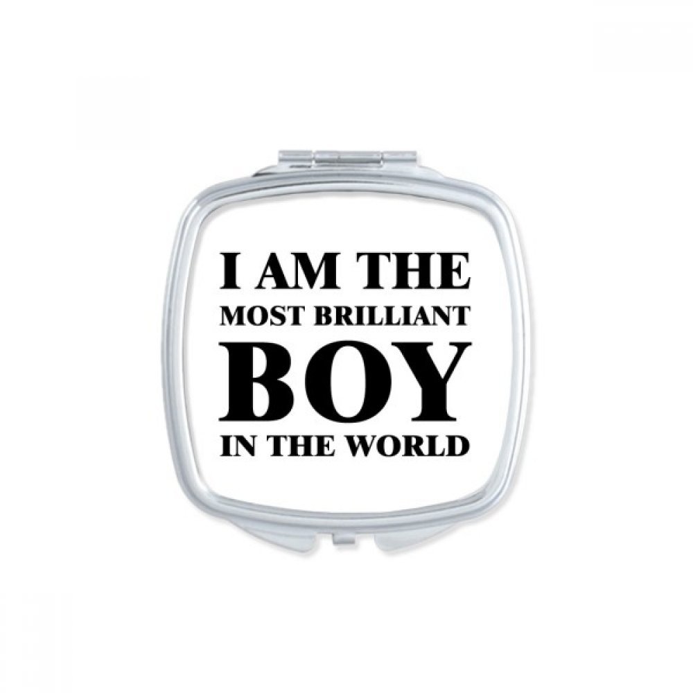 I AmThe Brilliant Boy Square Mirror Portable Compact Pocket Makeup Double Sided Glass