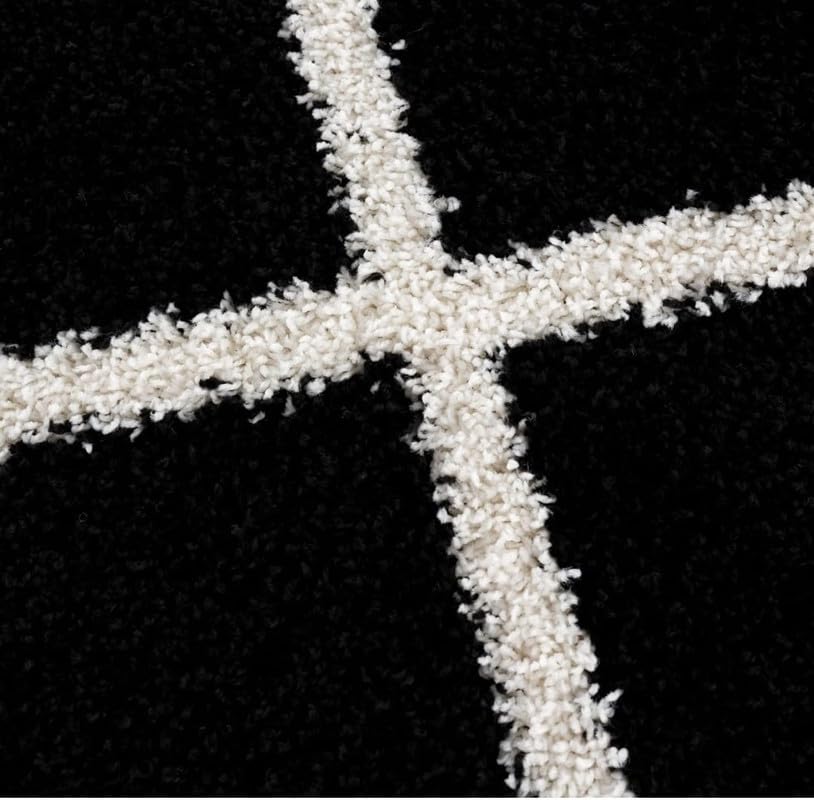 Image of Polyester Fluffy Fur Rugs & Modern Shaggy Floor Carpets for Living Room,Sofa Area,Hall,Kids Room,Guest Room | Elegent Bedside Runners for Besdroom(6X8 Feet Black Box)