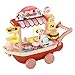 AJAMQ Jouet Chariot De Crème Glacée Marchande pour Desserte Interactif Jeux D'imitation Jouets Éducatif Alimentaire Plastique Dinette Cuisine Enfant Accessoires Jeu De Rôle pour Enfants,Rose