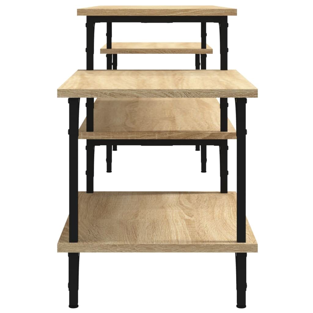 VidaXL Meuble TV, Table TV Avec Pieds Réglables, Meuble Télé Avec Rangement Salon Salle De Séjour, Industriel, Sonoma Gris Bois D'Ingénierie
