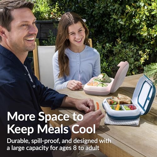 Bentgo Chill Max Leak-Proof XL Lunch Box - Included Ice Pack Keeps Food Cold; 5-Cup Capacity for Ages 8+, 3 or 4 Compartment Bento Box, BPA-Free, Dishwasher Safe (Pink Cloud & Blush) by Bentgo - Image 4