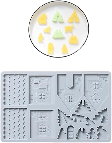 Miniatura 9 de Molde de silicona para pastel de Navidad, molde de chocolate para casa de Navidad, 2 piezas de 16 cavidades, herramientas de hornear de pan de