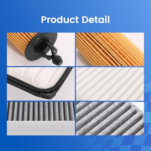 Image of CA10348 68191349AB CF11777 Engine Oil Cabin Air Filter Kit Compatible with 2011-2017 Jeep Wrangler JK 3.6L V6, 2018 Wrangler JK, Replacement for AF4025 CA10348