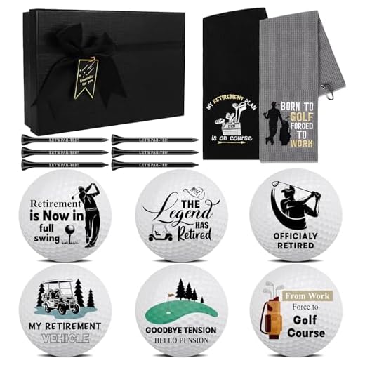 Vergissmeinnicht 14-Piece Funny Golf Ball Gift Set Retirement Gift Set Funny Golf Balls & Towel Combo with Tees for Dad, Husband, Golfers | Retirement, Birthday, Present
