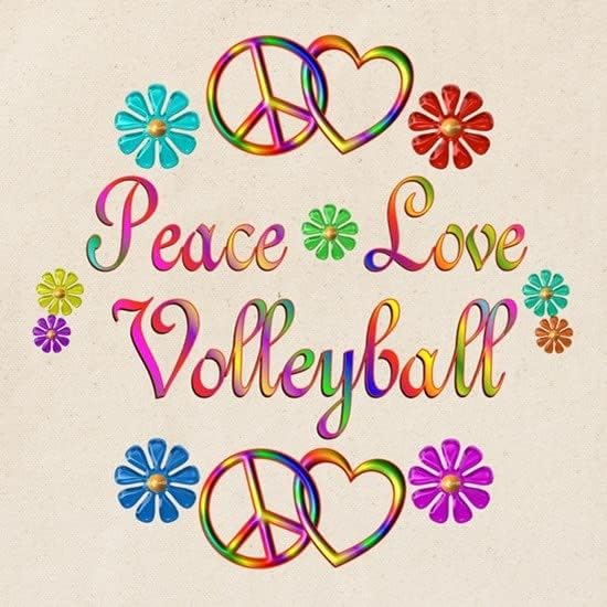 Miniatura 2 de CafePress Peace Love - Bolsa de mano de voleibol de lona natural bolsa de compras reutilizable