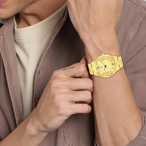 Image of HMXT-138 Glorious Gold Series Men's Elegance and Exceptional Performance| Fashionable and Styish Analog Watch - Perfectly Suited for Every Occasion, from Casual to Formal Wear