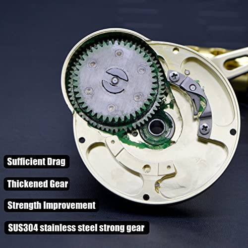 Camekoon Lever Drag 2 Speed Multiplier Reel, One-Piece Aluminum Frame And Cold Forged Aluminum Spool For Conventional Saltwater Slow Jigging Fishing #TOP5