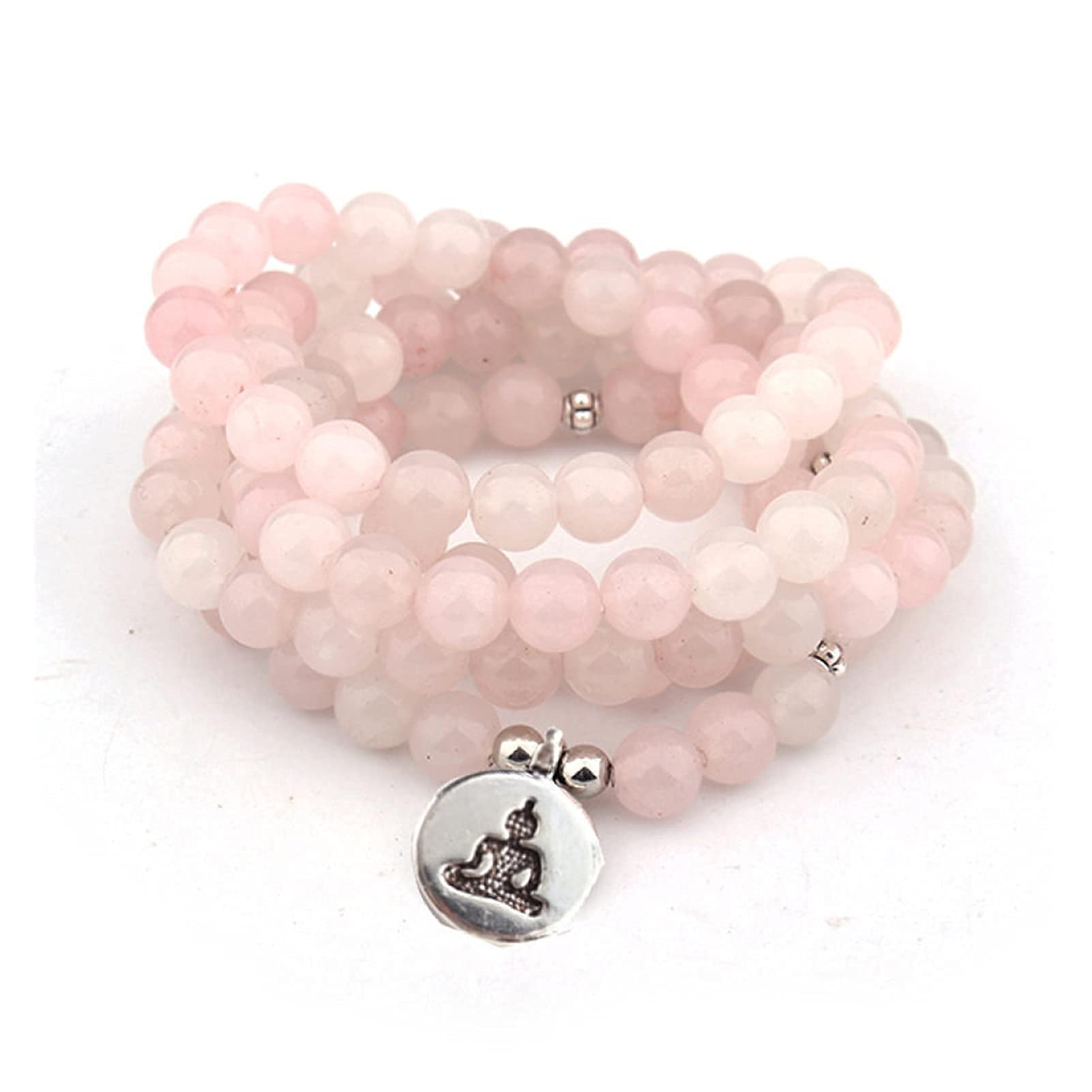 Collier de mode de yoga en cristal rose naturel Stron 6 - 4