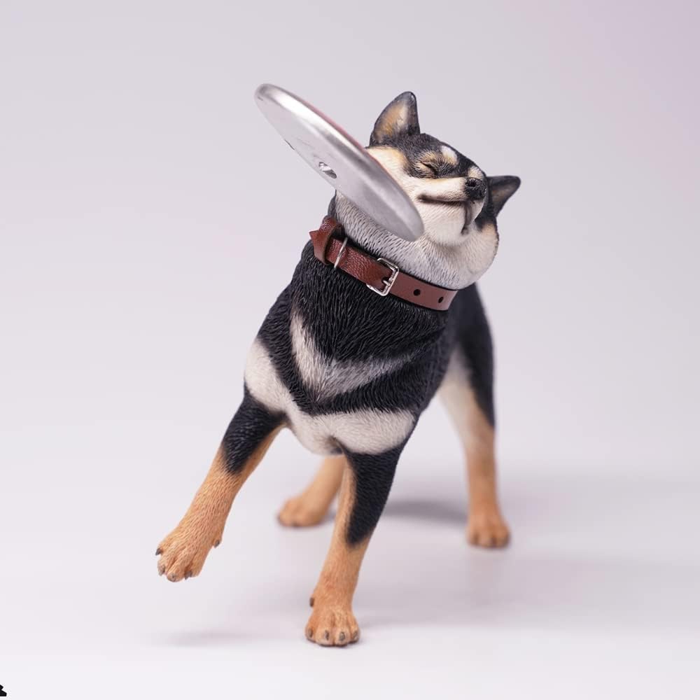 MMOS X JXK Shiba Inu Dog Decorations, Home Décor Dog Figurines for Desktops,Durable Polyresin with Intricate Details for Dog Lovers, Black