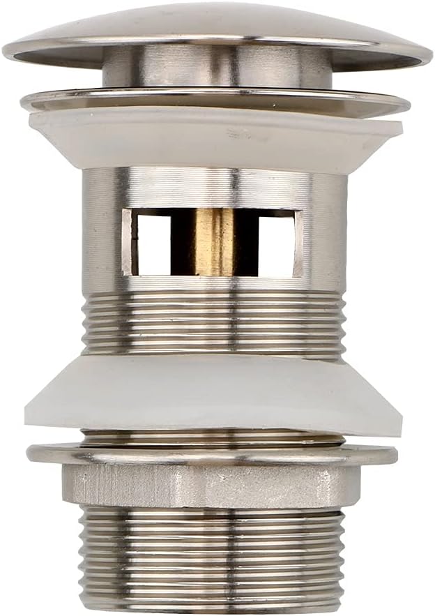 Stainless Steel Basin Sink Drain Stopper Up Drain with Overflow Slotted Washbasin Sink Plug Vanity Sink Waste Drainer (Color : A)