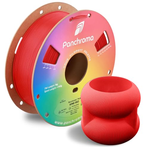 Panchroma PLA Wine Red 3D Printer Filament, 1.75mm, 1kg Spool, Easy to Print, High Speed Printing, Tangle Free, AMS Comp