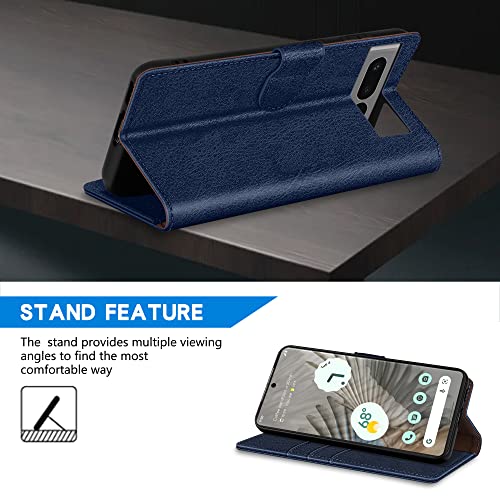 Image of ZZXX for Google Pixel 7 Pro Wallet Case Magnetic Closure 6.7 inch,Blue