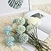 CQURE Artificial Flowers, Fake Flowers Silk Plastic Artificial Hydrangea 6 Heads Bridal Wedding Bouquet for Home Garden Party Wedding Decoration 6Pcs (Milk White)