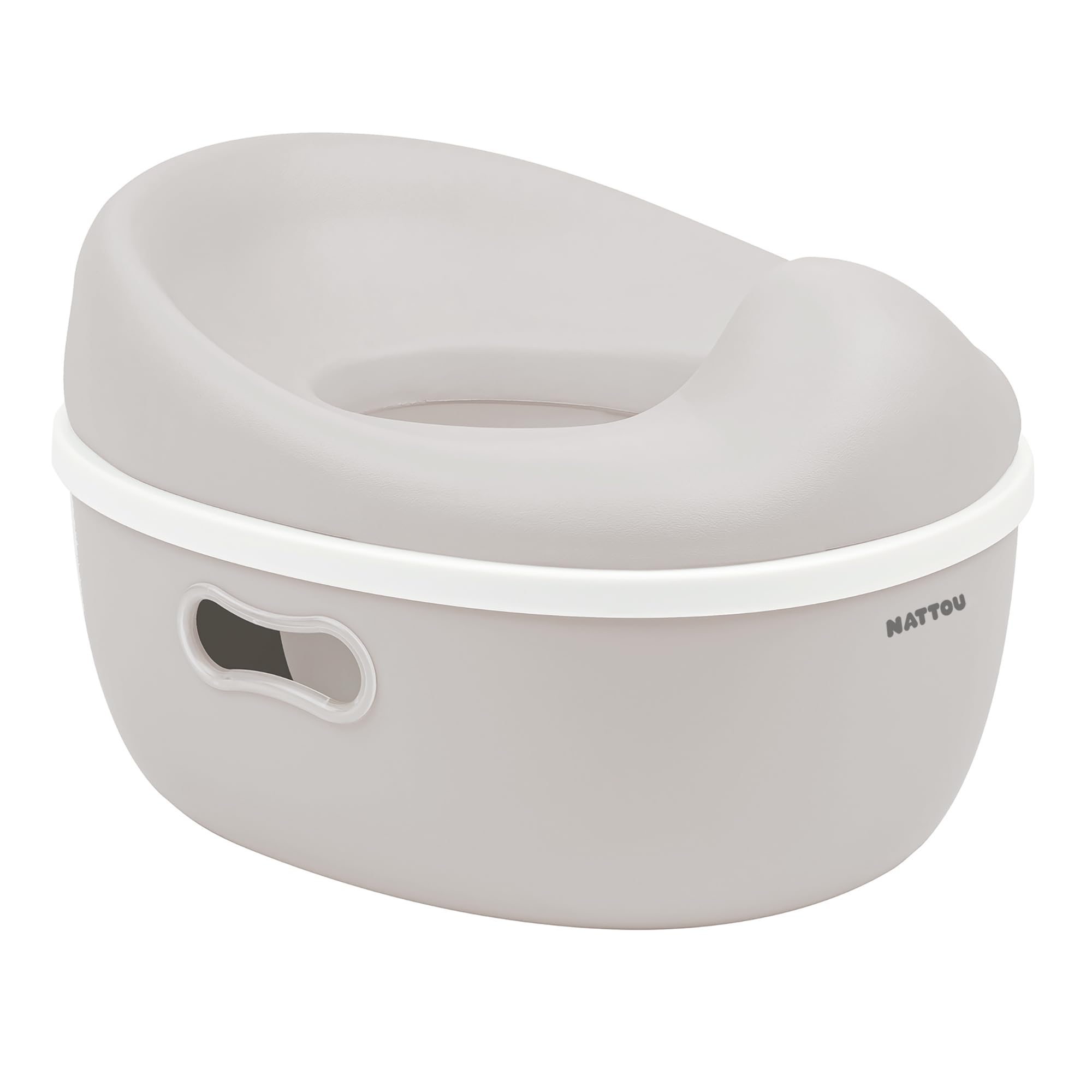Nattou Babytopf 3in1, Töpfchen + Hocker + Toilettensitz für Kinder, Einfaches Toilettentraining, Ca. 34 cm, Ab ca. 18 Monate bis ca. 4 Jahre, Care, Kunststoff, Helles Beige