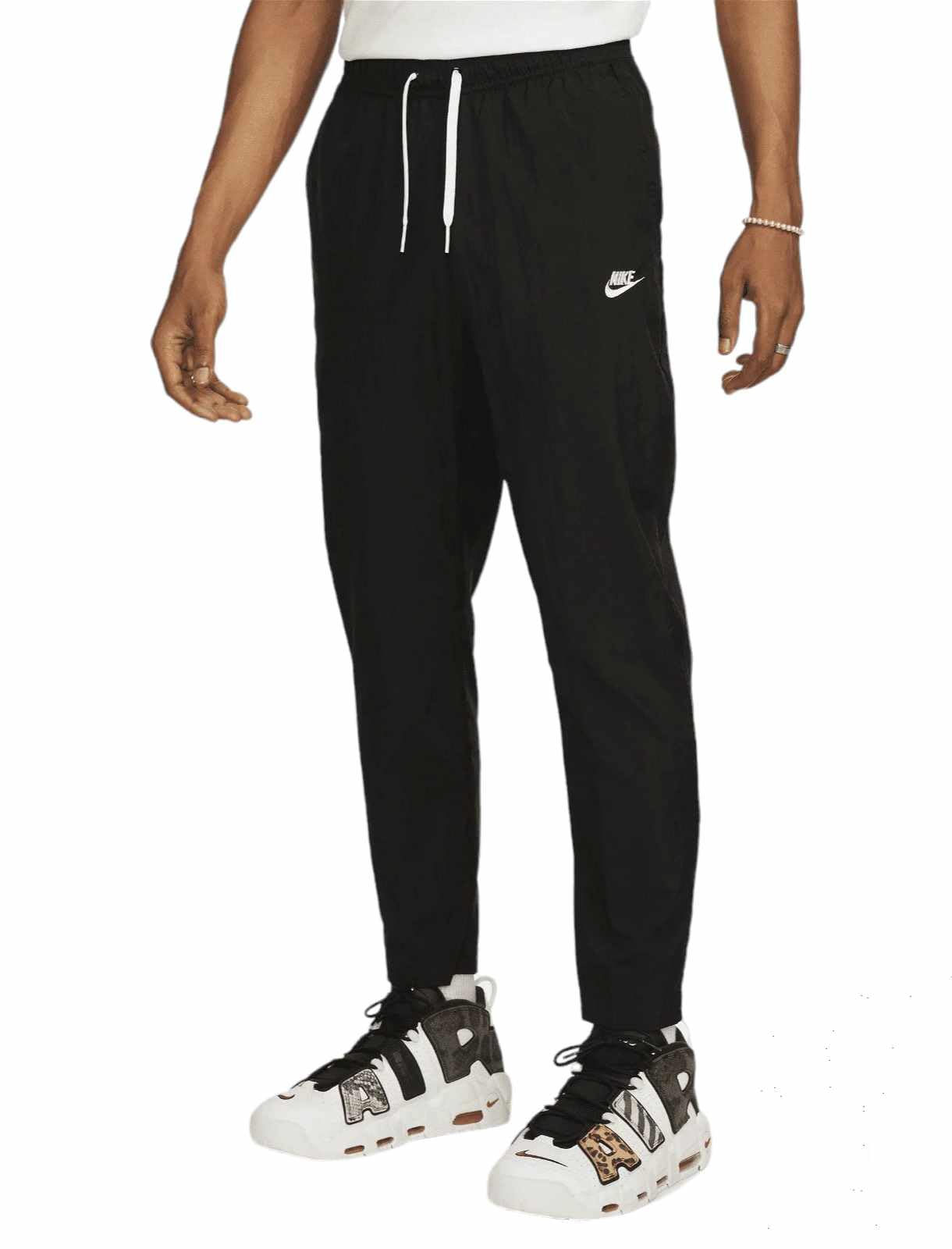NIKE FB7406-010 M NK Club WVN LTWT Pant Pants Men's Black/White Size M
