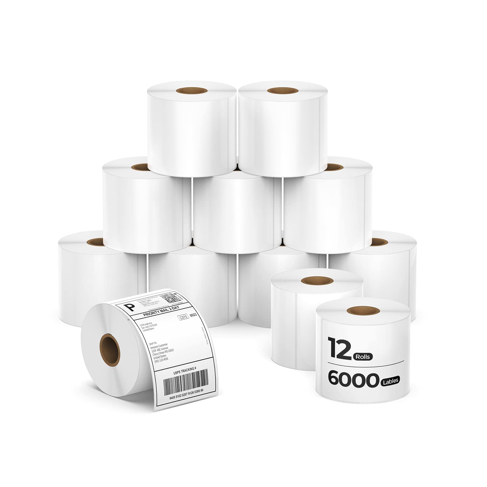 MUNBYN 4x6 Inch Direct Thermal Shipping Labels, 6000 Pcs/12 Rolls(500 Pcs per Roll), Shipping Label Paper for Thermal PrintersThe Forest Stewardship Council