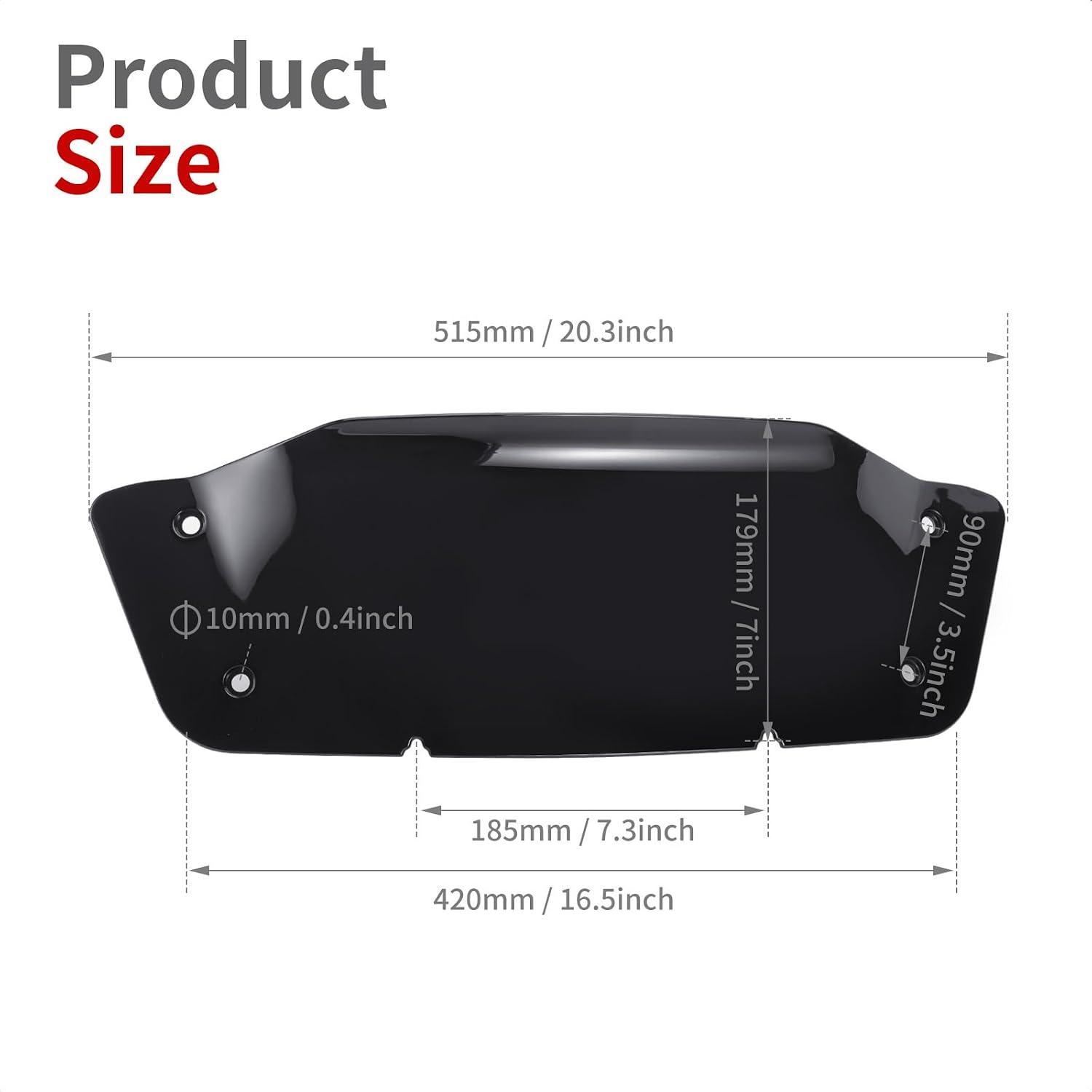 7 inch Windscreen Motorcycle Wave Windshield Fit for Harley CVO Street Glide FLHXSE 2023-2024 and FLHXS 2023, Street Glide FLHX 2024 (Black)