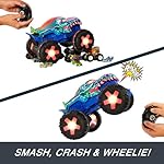 Hot Wheels Monster Trucks 1:15 Scale Mega-Wrex Alive Battery-Powered RC Vehicle with Lights & Sounds - Image 4