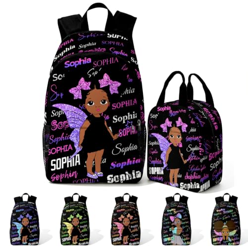 Image of Custom Backpack for Kids Personalized Girls Backpacks Set Back to School | Kid Customized Toddler Backpack for Girl with Lunch Bag Book Bag Kindergarten Prek Preschool Birthday Gifts Little Girl