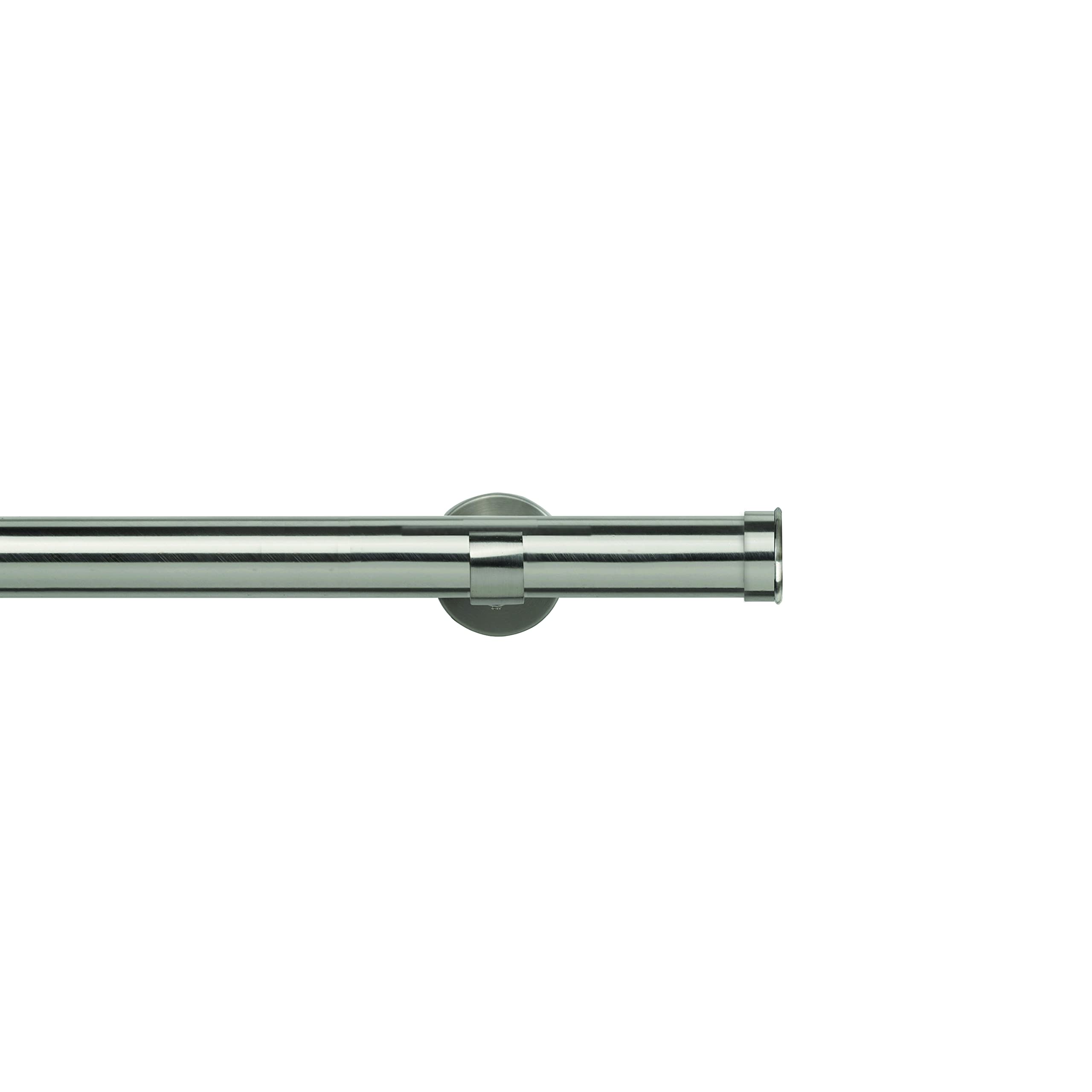 Abc Decor Satin Steel 35Mm Metal Eyelet Curtain Pole Track, End Cap Stud Finial, Trade Pole, (300 Cm)