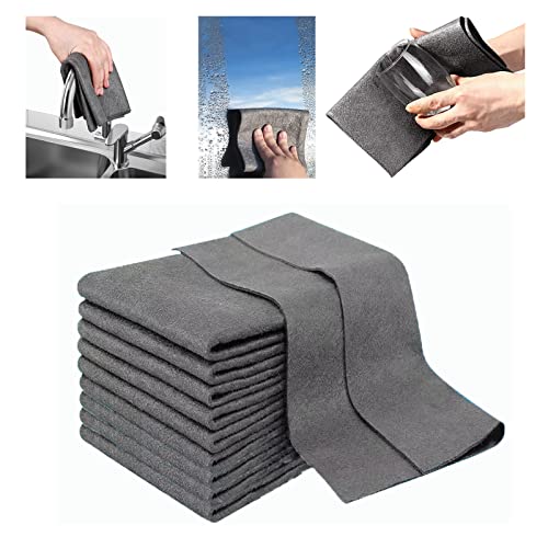 Verdicktes magisches Reinigungstuch, streifenfreies Wundertuch, Mikrofaser-Reinigungstücher Lappen Putztücher Streifenfrei & Fusselfrei Putztücher für Haushalt, Küche, Auto Glas (30x30cm, 10 Stück) Cover
