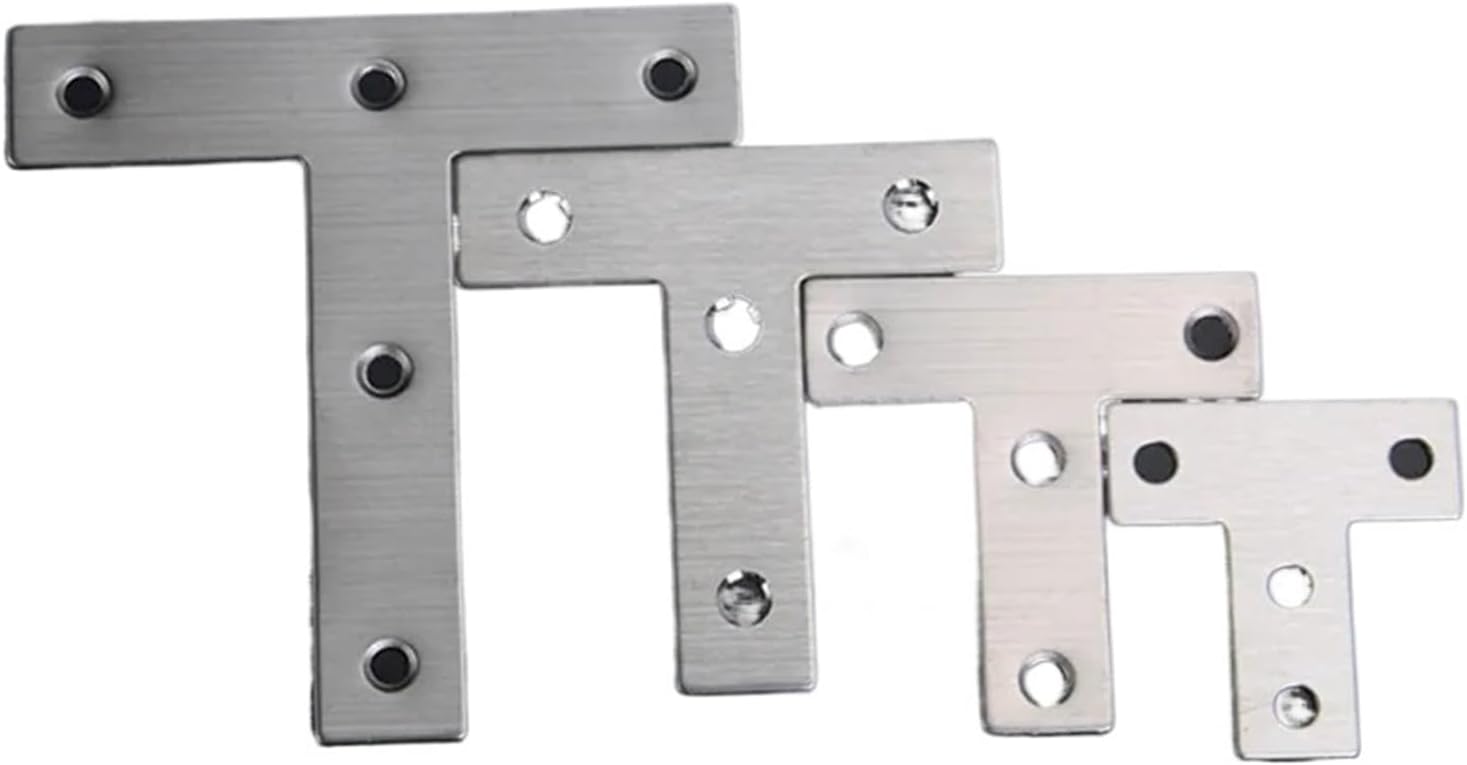 Metal L Brackets, 10PC/lot Stainless Steel L-Shaped Right Angle Bracket Shelf Bracket Connector Metal Angle Code Furniture Hardware Accessories (Size : A4) (Size : A4)