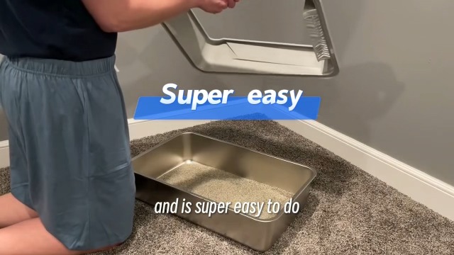 KYKY Tescat 2 Pack Stainless Steel Litter Box with Lid, XL Metal Litter Box with High Sides, Extra Large Litter Boxes for Big Cats and Multiple Cats, Leak-Proof, Rust-Proof, Non-Sticky and Easy Clean - image 7