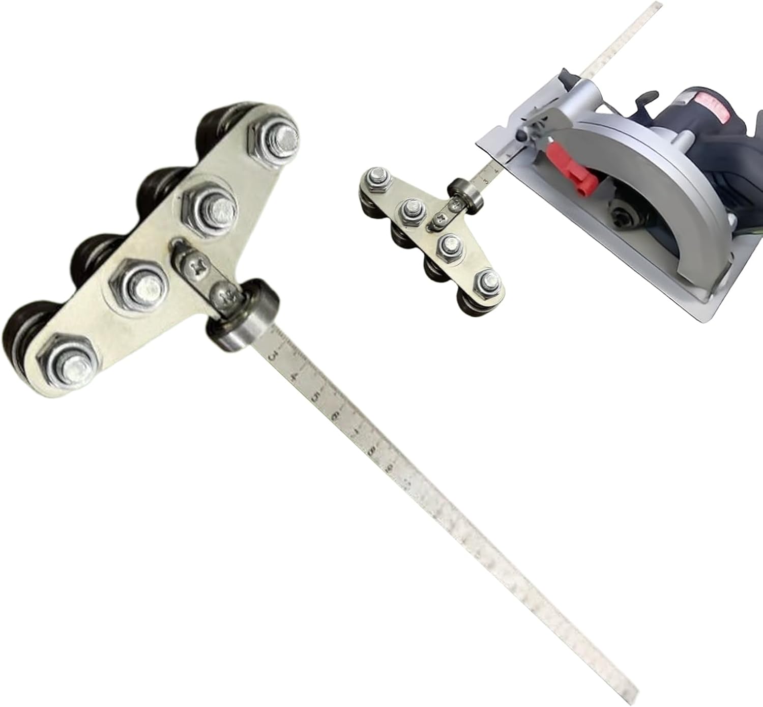 Positioning Calipers for Precise Measurements & Easy Wood Cutting, Stainless Steel Precision Cutting Guide for Circular Saws, Adjustable Guide Rail, Guides Rail Tool for Woodworking