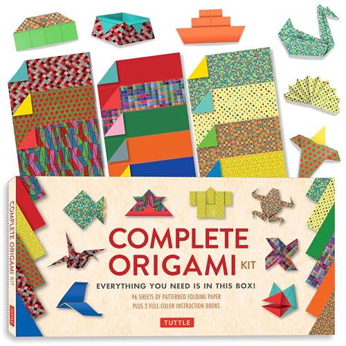 Kit d'origami complet: [Trousse avec 2 Les livres d'Origami, 98 Papiers, cartons et cartons 30 Projets] Ce kit d'origami facile pour les débutants est parfait pour les enfants et les adultes