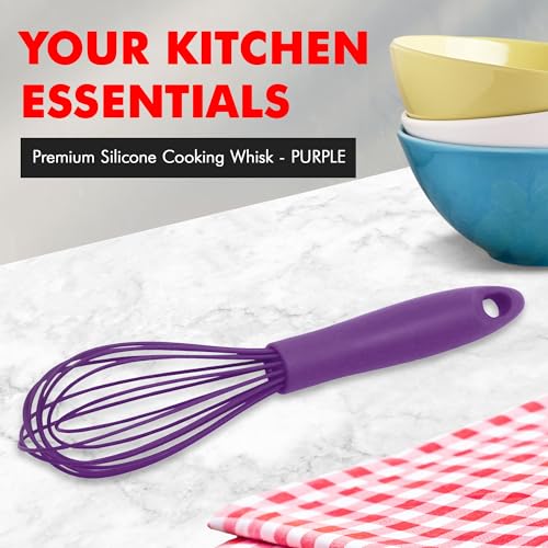 Image of Chef Craft Premium Silicone Wire Cooking Whisk, 10.5 Inch, Purple
