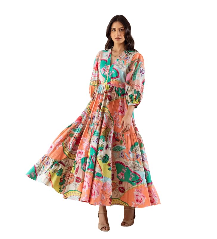 Image of Sheetal Associates Women's Fit and Flare Dress with Regular Sleeves | Comfortable Relaxed Fit Summer Dress