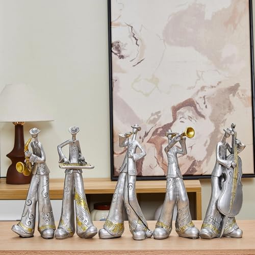 Figura Decorativa Saxofonista Jazz Nostálgico en Resina miniatura 2