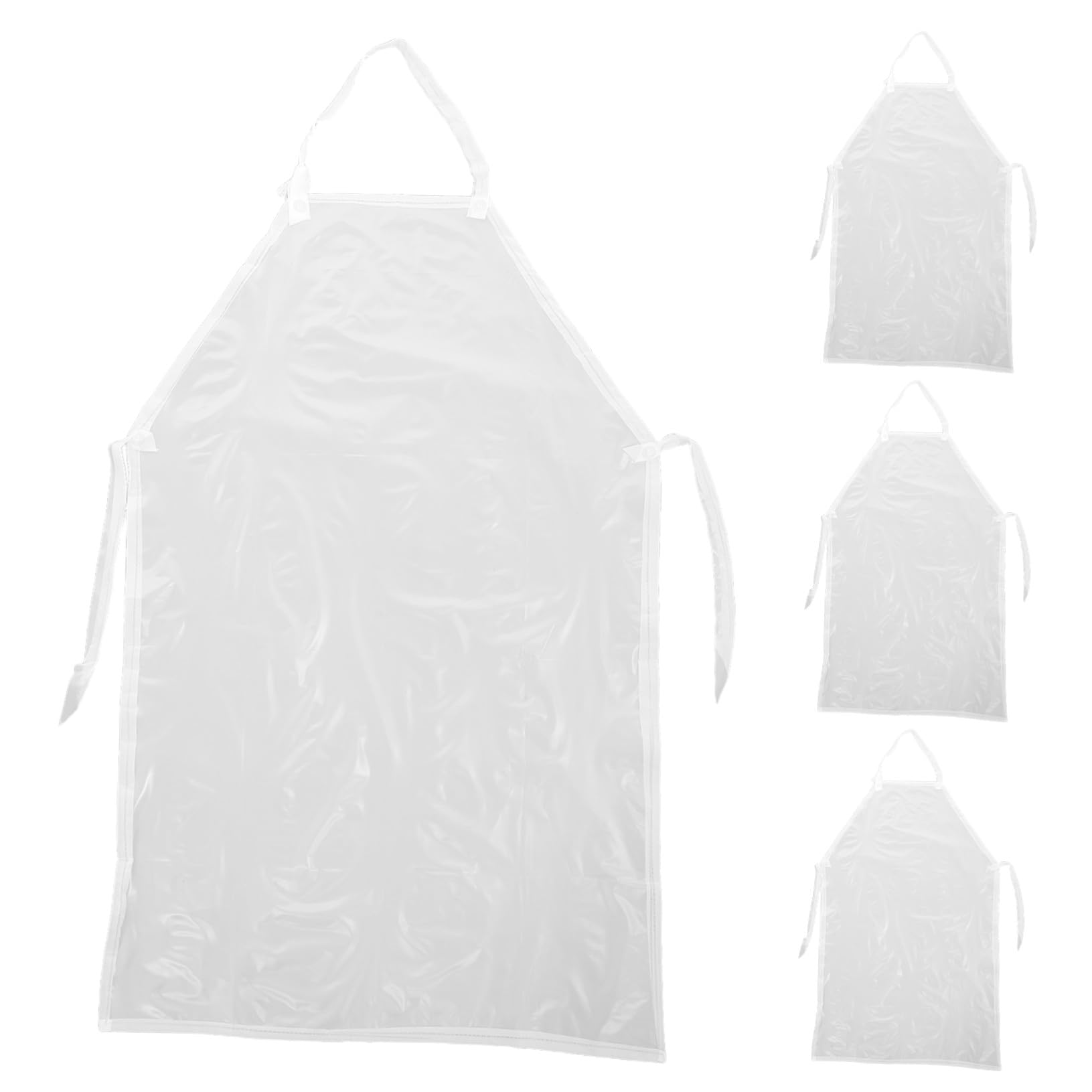 4 Stücke Wasserdichte Ölresistente Küchenschürze aus Robustem PVC Verstellbar Wiederverwendbar Multifunktional für Kochen Gartenarbeit Haustierpflege und Grillen Leicht zu Reinigen