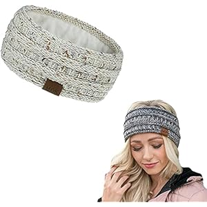Gebreide hoofdband for dames Herfst en winter plus pluizige gebreide hoofdband sport Elastische haarband Kerst…