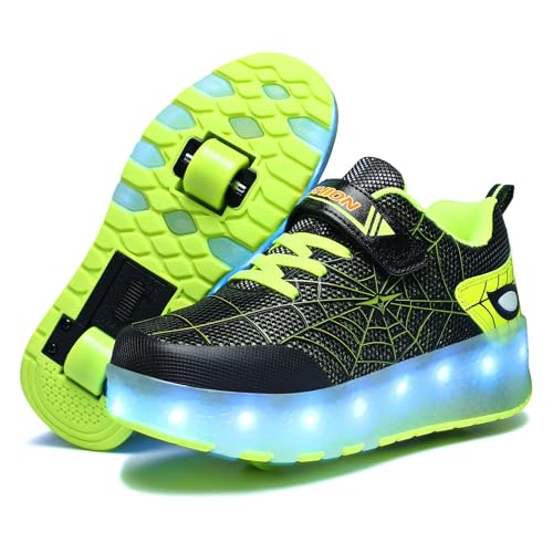 LED Light-Up Kids Roller Sneakers - Boys & Girls Adjustable Roller Shoes for Sports, Birthday, Christmas & Performance Gifts