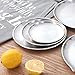 Geschirrplatte 31 cm Porzellan Teller Edelstahl Einschichtige gebürstete Dicke Scheibe Barbecue Kuchen Knochenschale Flache Schale hell Disc_23cm Sala