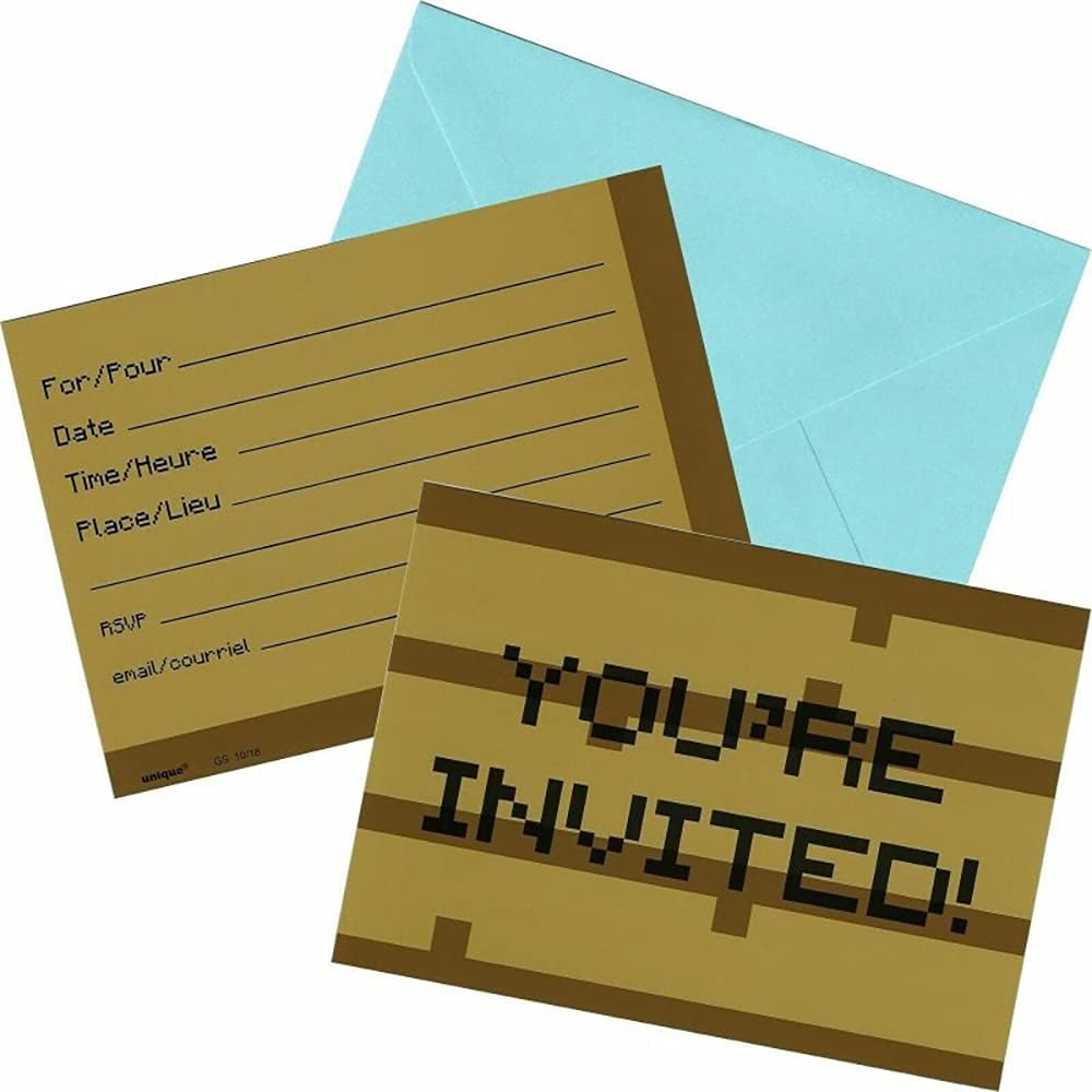 Multicolor Minecraft Invitations (8 Count) – Vibrant, Fun and Unique Invitation Cards for Minecraft Themed Parties Multicolor Minecraft Invitations (8 Count) – Vibrant, Fun and Unique Invitation Cards for Minecraft Themed Parties