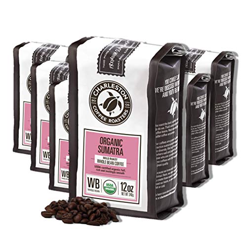 Charleston Coffee Roasters | Specialty Organic Whole Bean Coffee | Hand Picked, Premium Slow Roast | Sumatra (12oz, 6 pack) Charleston Coffee Roasters | Specialty Organic Whole Bean Coffee | Hand Picked, Premium Slow Roast | Sumatra (12oz, 6 pack)