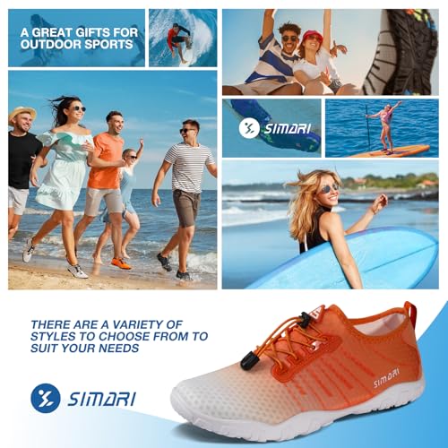 Image of SIMARI Water Shoes for Women Men - Barefoot Quick-Dry Aqua Socks | Lightweight Swim Shoes for Surfing, Swimming, Beach Sports, Kayaking, Diving | Non-Slip Design