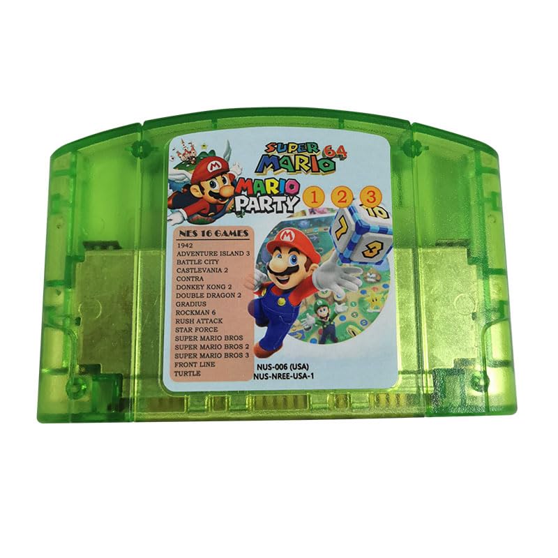 Seal-A-Deal 64 N Games Bundle 20 in 1 Memory Card Game Cartridge Console US Version Video game Very RARE 64 Bit Reproduction Green